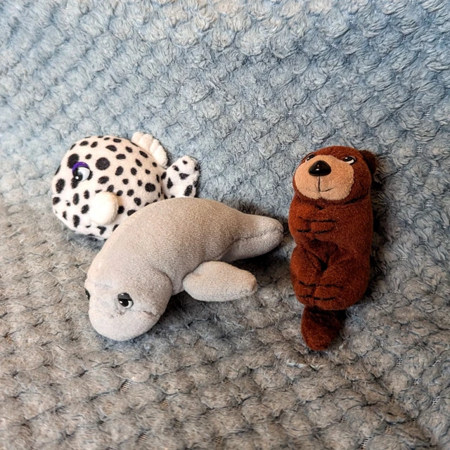 POUND PUPPIES OCEAN Animals Small Soft Plush Vintage Sea Otter Fish