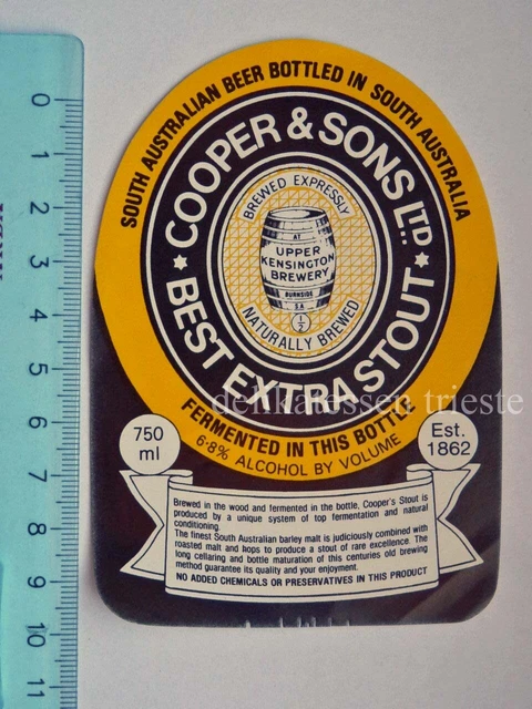 BIRRA COOPER SONS South Australia bier beer vecchia ETICHETTA old LABEL vintage