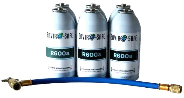 Enviro-Safe R600a "HC", Modern Refrigerant, (6) 6 oz Cans & Hose Kit