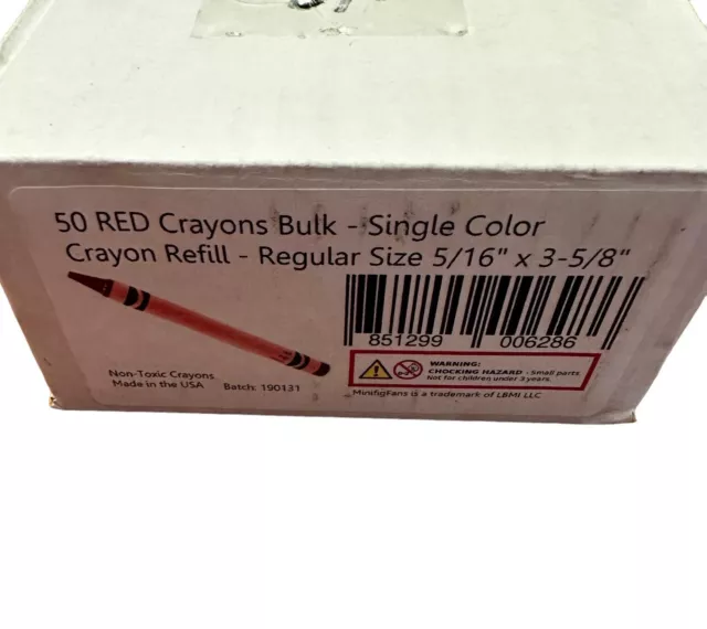 MinifigFans 50 Pink Crayons Bulk - Single Color Crayon  Refill - Regular Size 5/16 x 3-5/8 