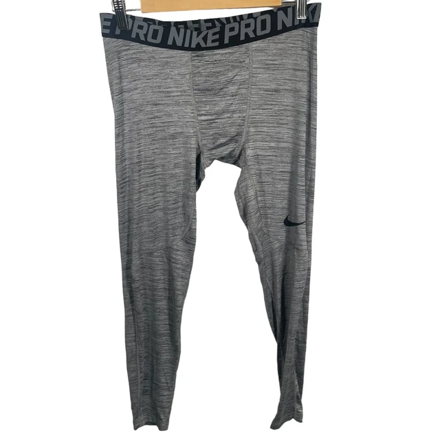 Nike Pro Dri-Fit Leggings Mens XL Gray Athletic Workout Gym Running 859455