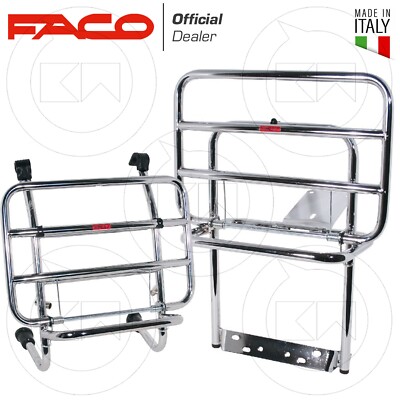 FACO FACO PORTAPACCHI ANTERIORE NERO PER VESPA PX 125 150 200 ARCOBALENO 
