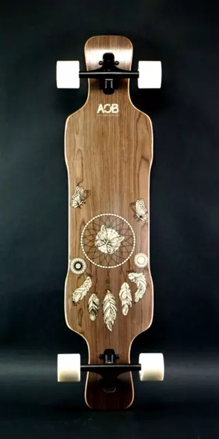 AOB Longboard DREAMCATCHER 100cm Skateboard Cruiser Long Board Komplettboard