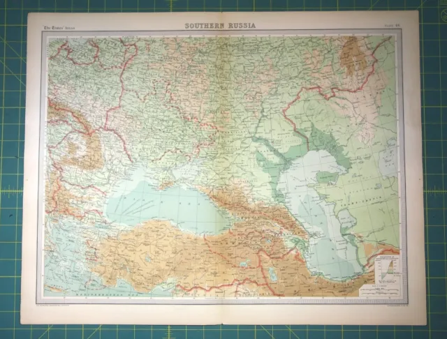 Southern Russia Plate 46 Vintage 1922 Times World Atlas Antique Folio Map
