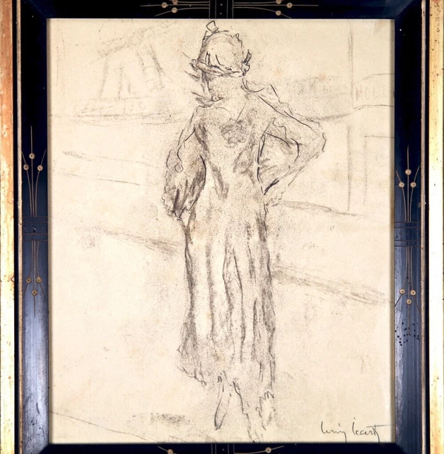 XXE DESSIN ORIGINAL Louis ICART Élégante Paris Moulin Rouge Signé