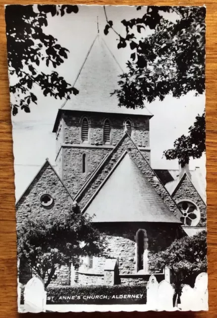 St Anne's Church Alderney Channel Islands 1966 Vintage Real Photo Postcard