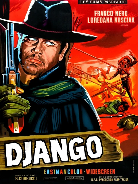 DJANGO, FRANCO NERO-REPRO AFFICHE SUR TOILE EN 340g (60X80)