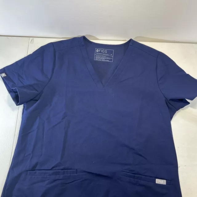 Figs technical collection scrub top size M Navy Blue Medical Nurse Womens Medium