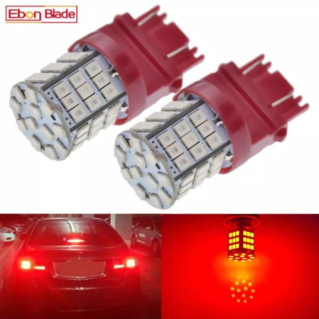 Pair T25 3157 P27/7W Red LED Brake Stop Parking Tail Light Bulbs For Ford F-150