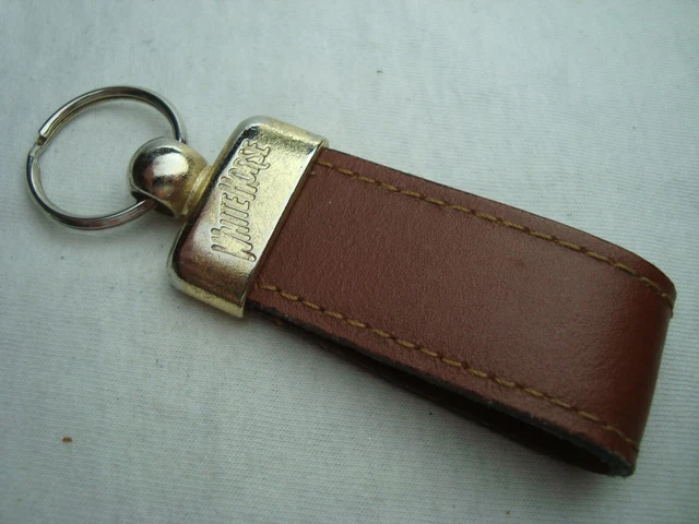 WHITE HORSE Whisky rare genuine leather keychain