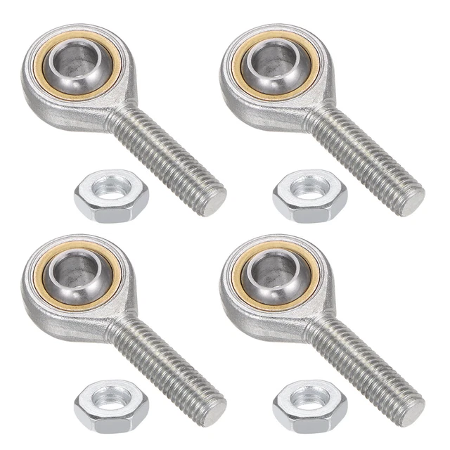 4pcs SA10T/K 10mm Rod End Bearing M10x1.5 Male Left Hand Thread, with Jam Nut