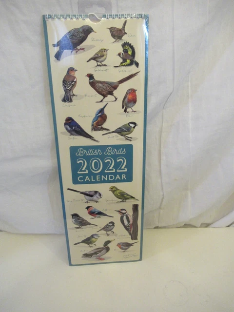 BEAUTIFUL SLIMLINE 2022 British Birds calendar, birds of Britain, wall