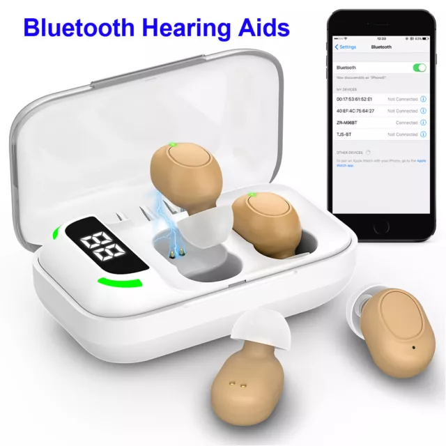 Bluetooth Hearing Aids Amplifier for Seniors with LED Power Display Charging Box 2