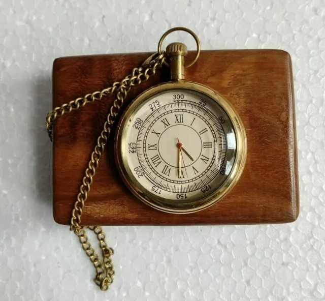 Vintage Messing Taschenuhr Mit Holzkiste Nautisch Maritim Royal Uhr Antik