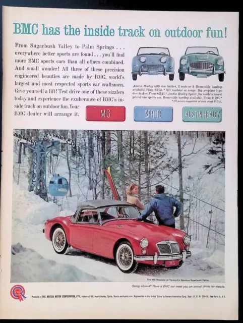 Print Ad 1960's British Motor Cars MG Roadster Sprite Austin-Healey
