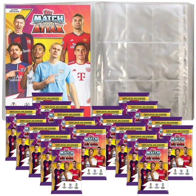 Champions League 2023/24 - carte collezionabili - 1 cartella da collezione vuota + 20 booster