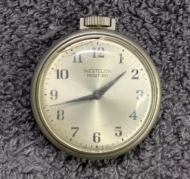VINTAGE WESTCLOX POCKET Bin Pocket Watch Manual Wind Up (Read Desc) 22
