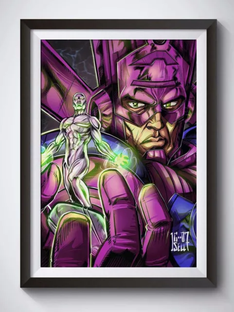 SILVER SURFER GALACTUS Prints Marvel Wall Art Poster Avengers Infinity War Silve