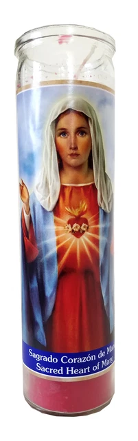 SACRED HEART OF Mary (Sagrado Corazon de Maria) Red Devotional Candle £ ...