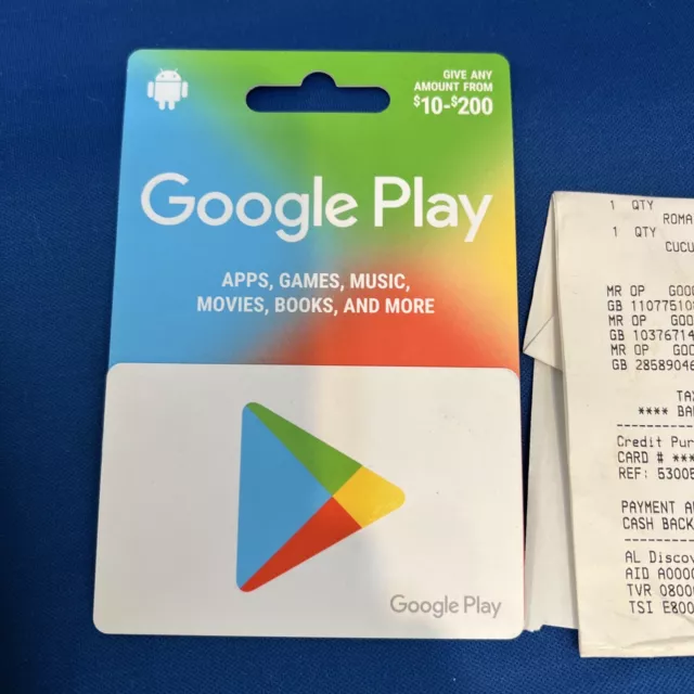 Google Play * Brand New Collectible Gift Card w/Backer No Value * AJH