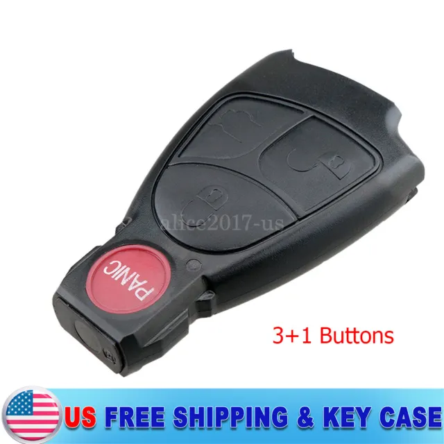 Replacement Smart Key Car Remote Fob Case Shell for Mercedes Benz 3+1 Button