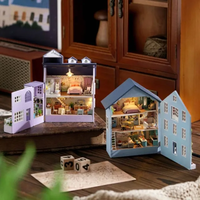 Kit de maison de poupée pour enfant, bricolage, maison en bois artisanale  pour petite fille, Boutique, magasin Miniature, accessoire manuel avec  colle 066B