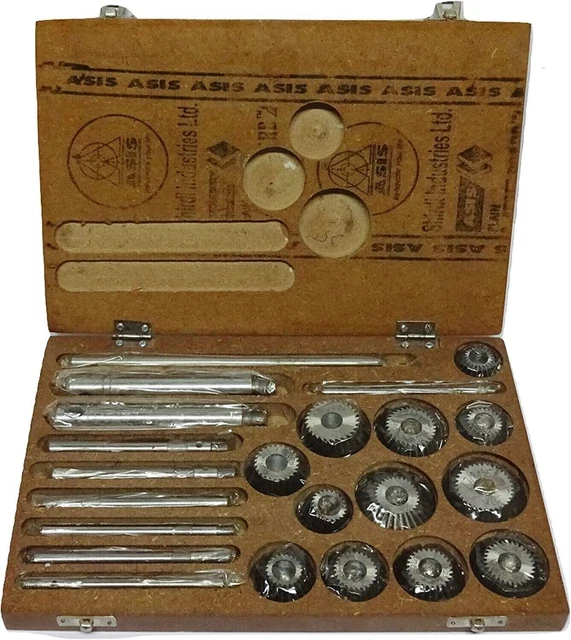 Valve Seat And Face Cutter Set Of 12 Pcs Carbon Steel With Wooden Box