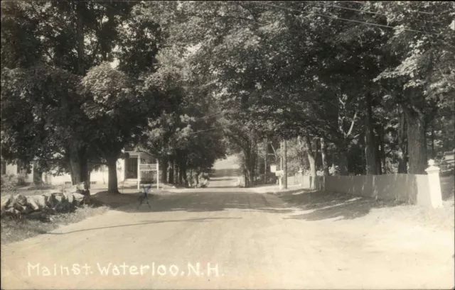 WATERLOO NH Main Street Old REAL PHOTO Postcard