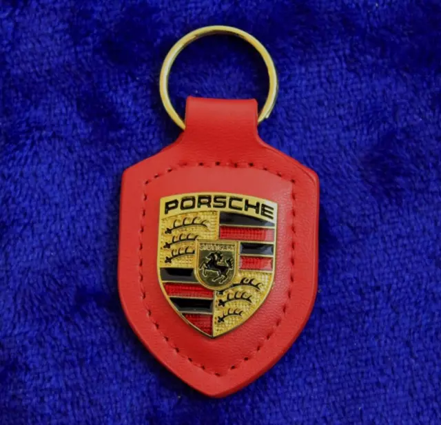 Leather Porsche Key Fob Key Ring Chain Accessory Turbo Stuttgart 928 944 968 911
