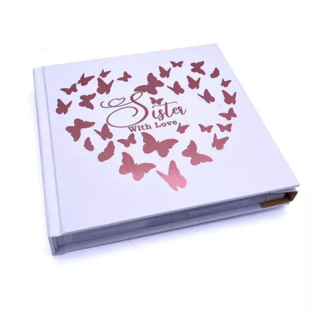 Album fotografico Sister With Love regalo farfalla design oro rosa FLPV-42