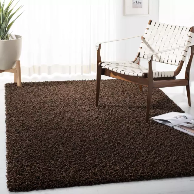 Athens Shag Collection Accent Rug - 4' X 6', Brown, 1.5-Inch Thick Ideal for Hig