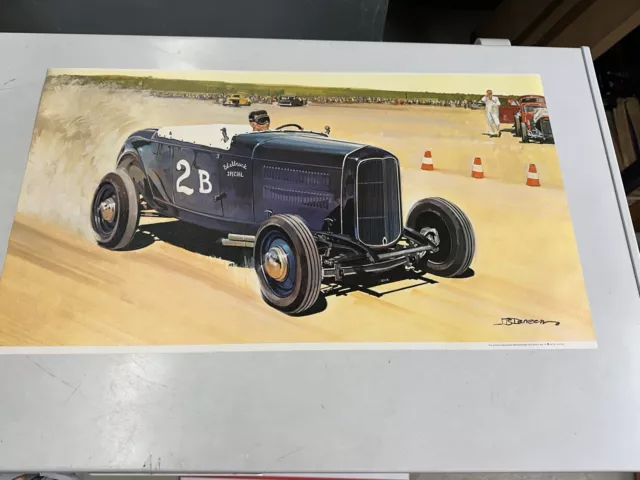 1975 TRW 23"x13" racing car print 1932 FORD HI-BOY #2B EDELBROCK SPECIAL Deneen