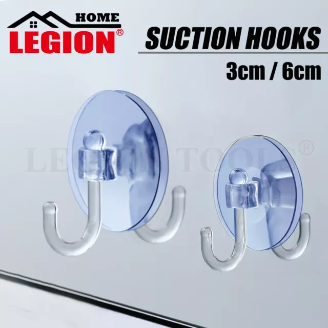 3cm/6cm Strong Suction Hooks Clear Bathroom Holder Hanger Suitable Glass Window