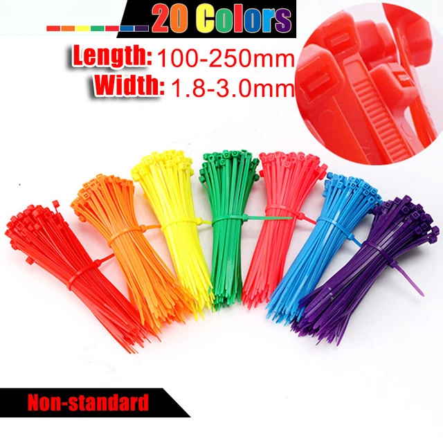 Small Wire Cable Zip Ties Wraps Colorful Nylon 1.8-3mm Wide 100-300mm Long Fix