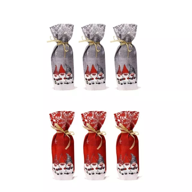 Santa Claus Bags Snowman Pouch Christmas Wine Bottle Covers Xmas Champagne Bag