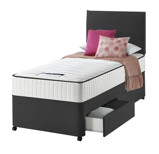 Single divan bed 2 Drawers With Mattress And Headboard