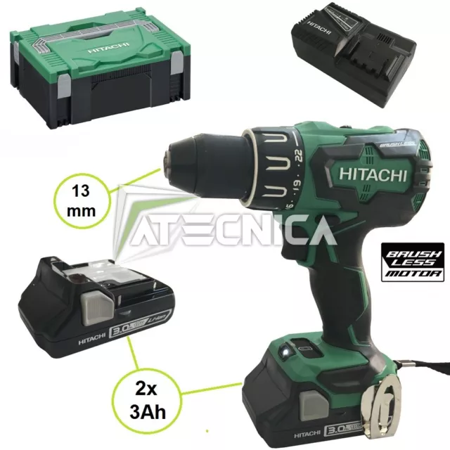 Avvitatore brushless percussione HITACHI HIKOKI DV18DBSL 18V x2 Bat 3A + valigia