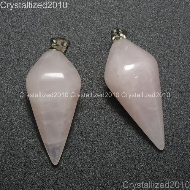 Natural Gemstone Hexagonal Pyramid Pointed Reiki Chakra Healing Pendant Beads