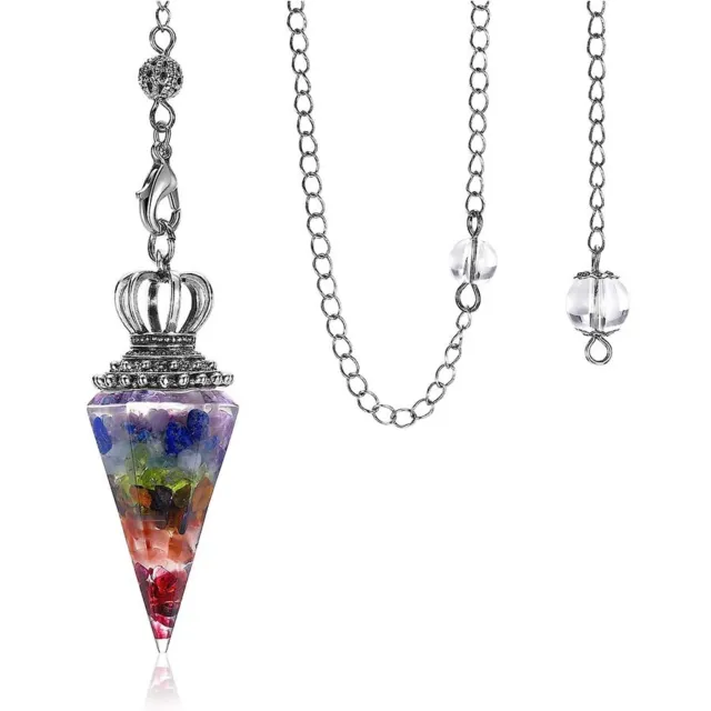 Natural Healing Crystal Pendulum Amethyst Rose Quartz Reiki Chakra Stone Pendant