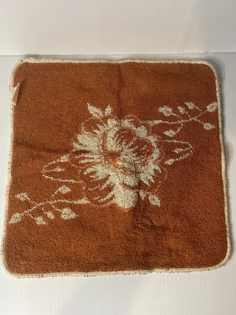 Vintage Dri Glo Face Washer Towel 32cm Reversible Brown - Free Post