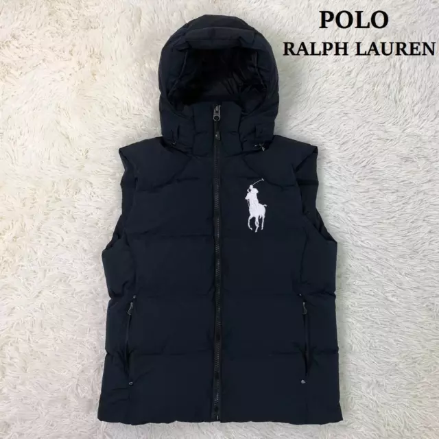 CURRENT TAG RALPH Lauren Down Vest Thick Big Pony Black S B426 $246.79 ...