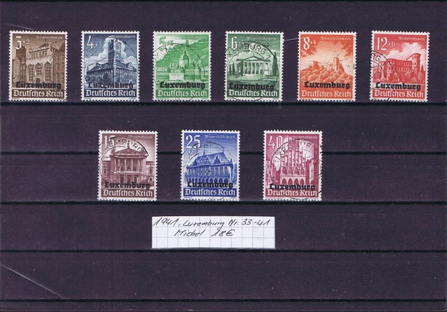 DR 1941 Luxemburg Mi.Nr. 33 - 41, Mi.18€