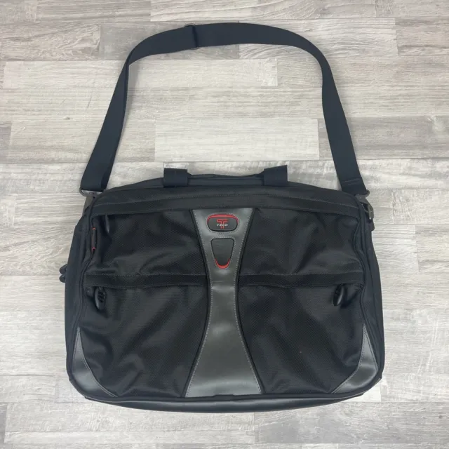 Tumi T-Tech Men's Black Nylon Expandable Carry-On Briefcase Messenger Bag 5541d