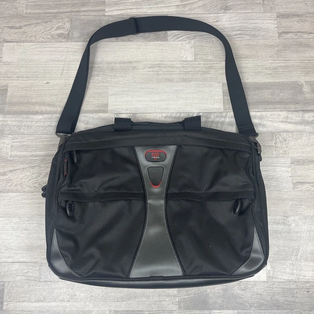 Tumi T-Tech Men's Black Nylon Expandable Carry-On Briefcase Messenger Bag 5541d