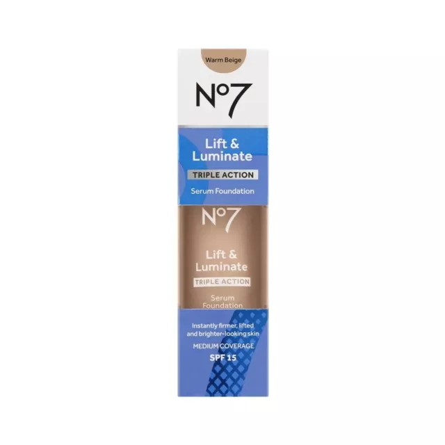 No7 Lift & Luminate Triple Action Serum  Foundation  30ml - Warm Beige