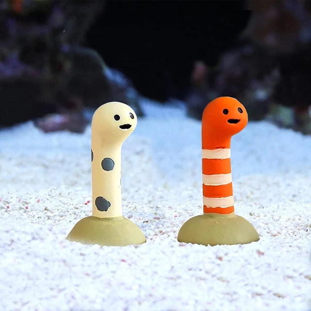 FuninCrea 2 Pcs Mini Aquarium Ornaments, Cute Resin Fish Tank Decoration Moray