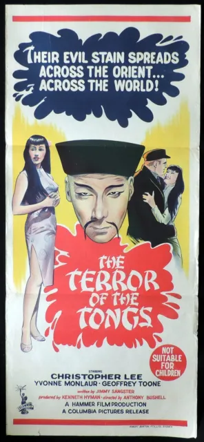 TERROR OF THE TONGS Original Daybill Movie Poster HAMMER HORROR Christopher Lee