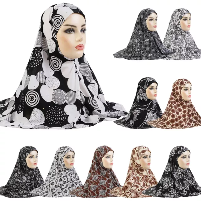 One Piece Amira Hijab Muslim Women Instant Scarf Pull On Ready Made Khimar Wrap