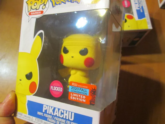 Funko Pop Pokemon Pikachu Flocked # 598 Nycc 2020 Shared Fall Convention 2