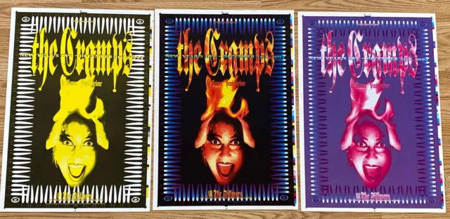 The Cramps Original Concert Poster Set of Color VARIANTS New Year’s Eve 1994